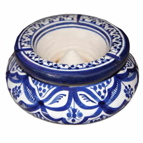 Cendrier Marocain Bleu  Cendrier marocain en terre cuite